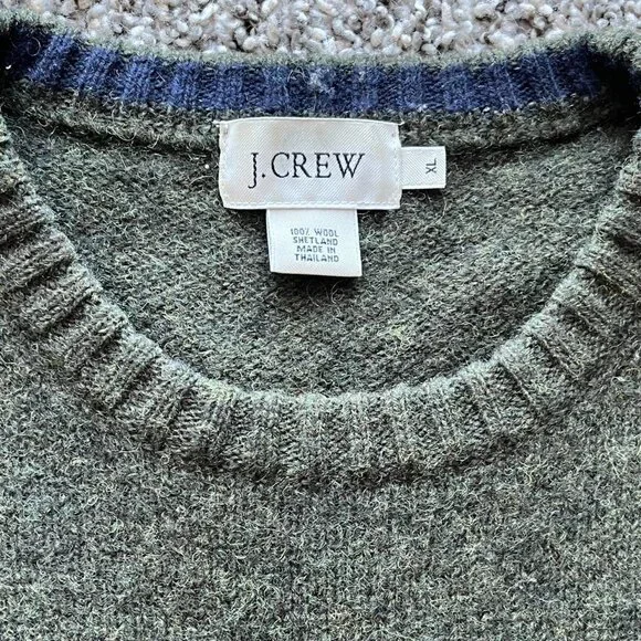 Jcrew Green 100% Wool Sweater Mens XL Preppy Urban Fashion Winter Gorpcore - Picture 2 of 6